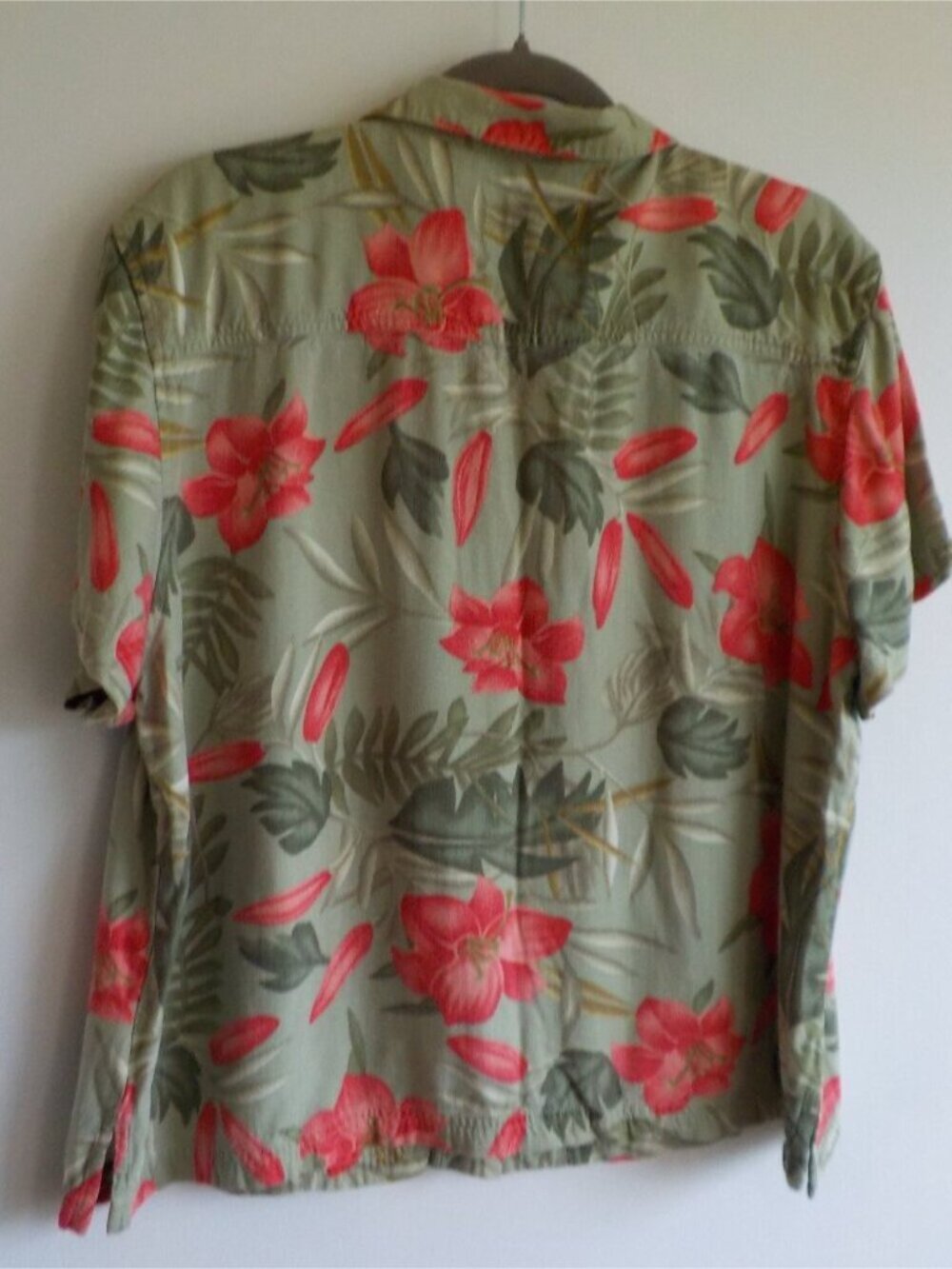 Blouse Button Up Tropical Short Sleeve - Picture 2 of 2